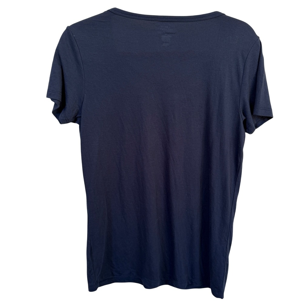 Boston Red Sox MLB Campus Lifestyle Womens Navy Blue Tee Shirt Sz M Criss Cross - Picture 2 of 6